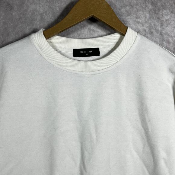US N Them Sweatshirt Mens Off White Long Sleeves Crew Neck Pullover Athleisure - Picture 2 of 9